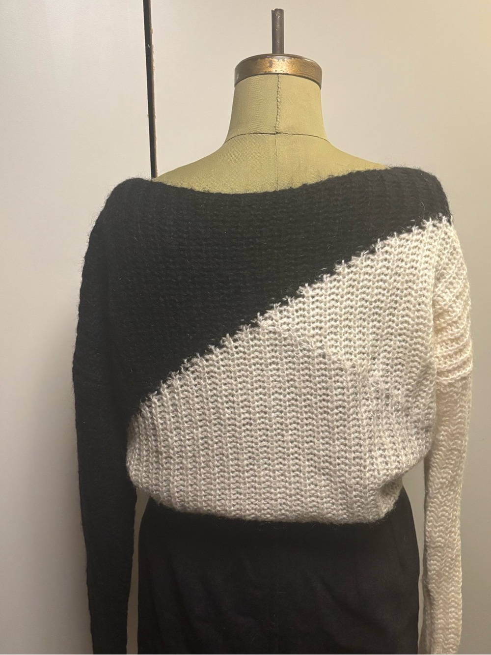 Unisex Black , White and Grey Knit Sweater